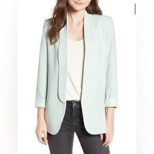 NWT MURAL Women’s Slouchy Open Front Boyfriend Blazer in Teal Surf S